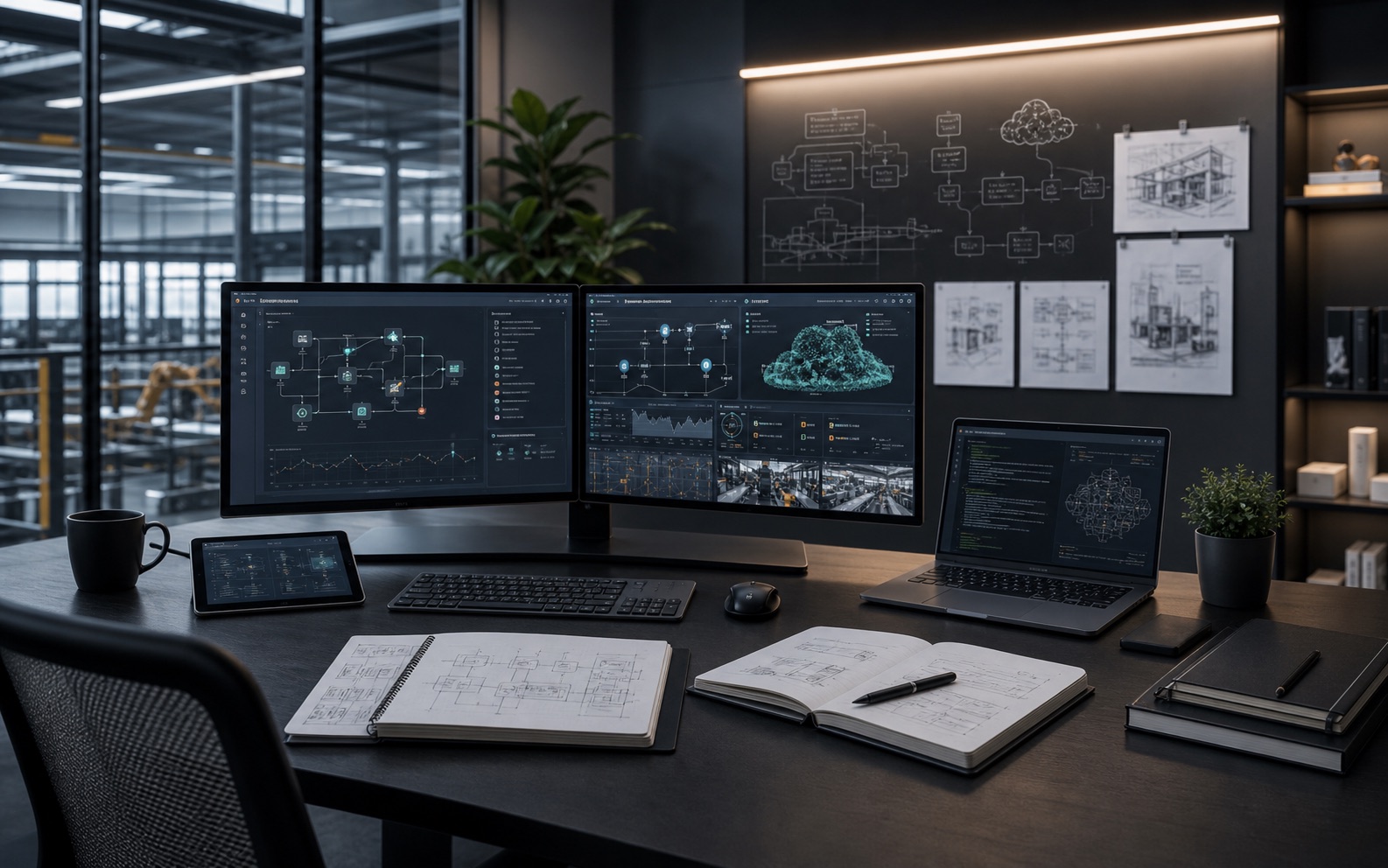 OpsForge Tech engineering workspace with cloud delivery dashboards